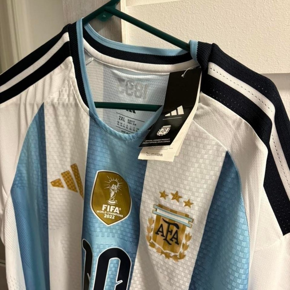 Adidas Argentina 2022 World Cup Champions Jersey Murray 10 Men 2XL Slim Fit NEW - Picture 3 of 4